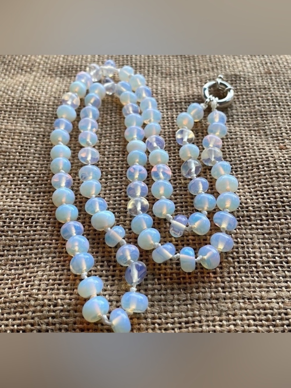Necklace Opal Stone handmade Knotted one of a kind New Long